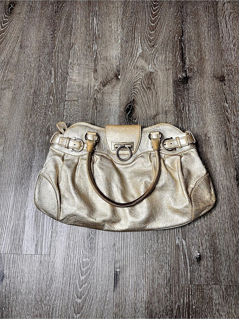 Salvatore Ferragamo Gold Shoulder Bag